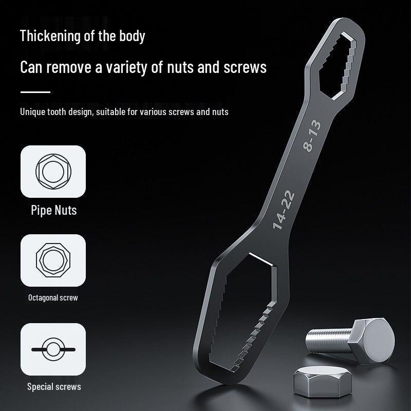 Немецкий самозатягивающийся универсальный двусторонний регулируемый гаечный ключ