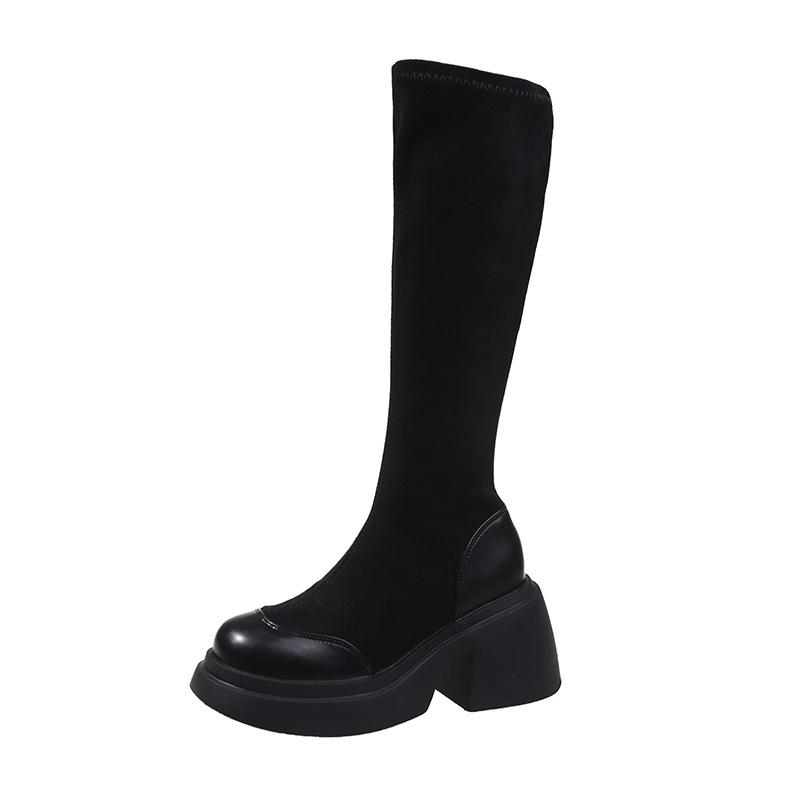 Fashion Boots Sleeve Women's 2024 Summer Thin New Thick Sole Long Boots Matsutake Heel Elastic Boots