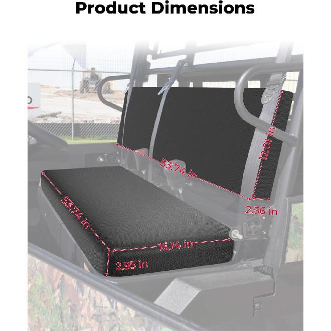 KEMIMOTO Front Bench Seat Cover Compatible With Kawasaki Mule PRO-FXT DXT FX DX 2015-2026 Replace OEM Part KAF080-039 Black Rear Seat Cover