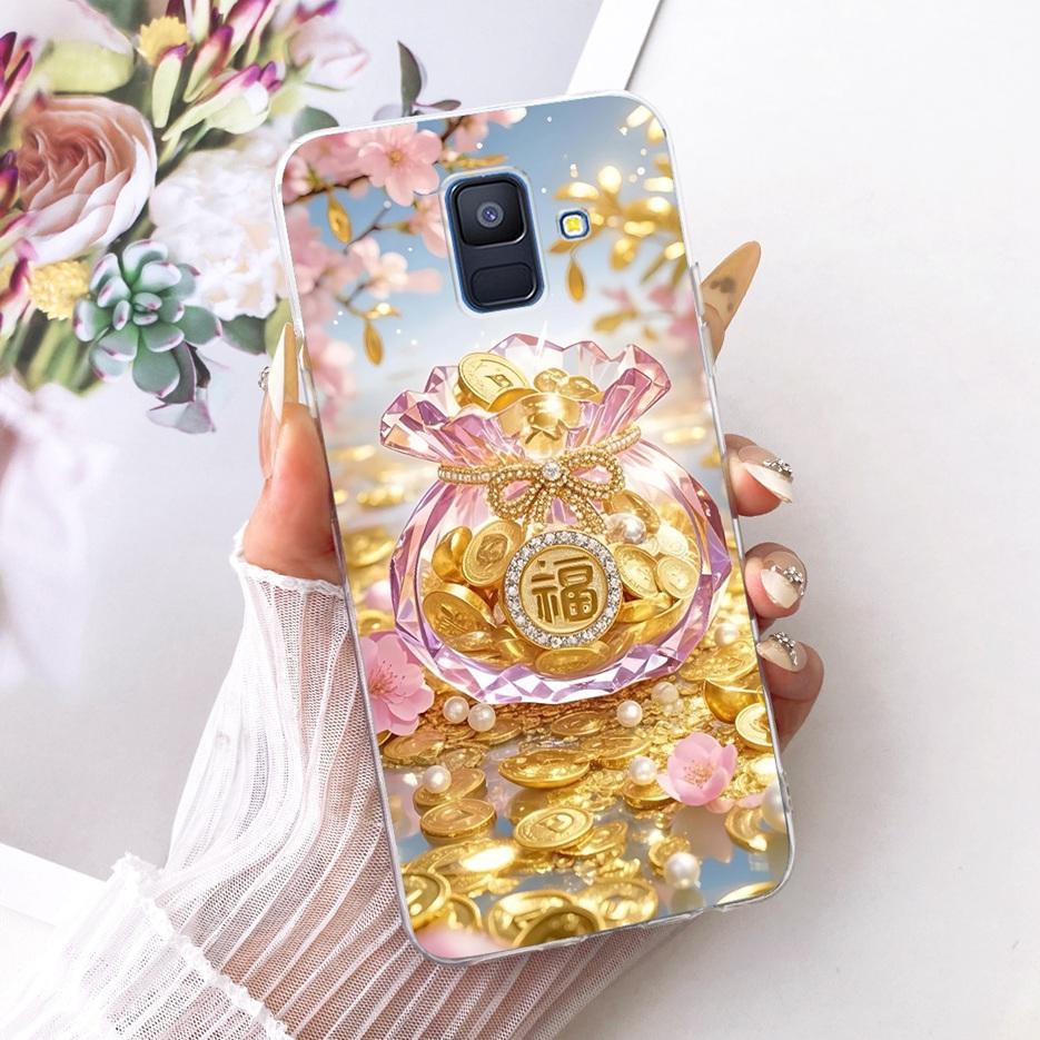 For Samsung Galaxy A6 2018 Case SM-A600F Luxury Butterfly Painted Cover Soft Silicone Shell For Samsung A6 Plus A6+ A605F Fundas