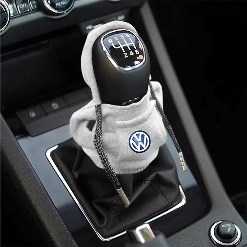 1/2Pcs Hoodie Car Gear Shift Cover Handle Kit Gear Shift Sweatshirt Decoration For Volkswagen VW R Line Tiguan Golf Jetta Passat