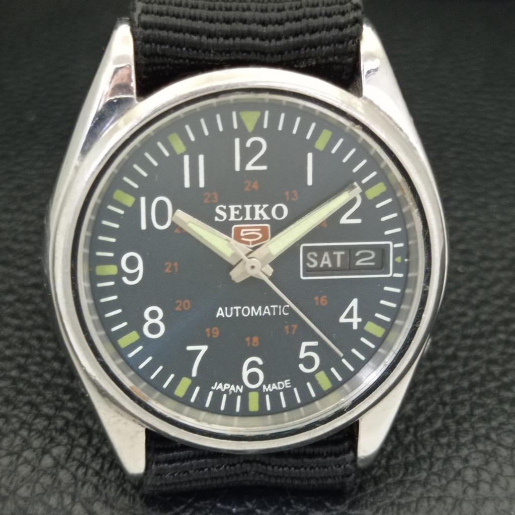 ЯПОНИЯ 6309A ВИНТАЖНЫЕ МУЖСКИЕ АВТОМАТИЧЕСКИЕ ЧАСЫ SEIKO 5 С ЦИФЕРБЛАТОМ СИНЕГО ЦВЕТА a701328-5