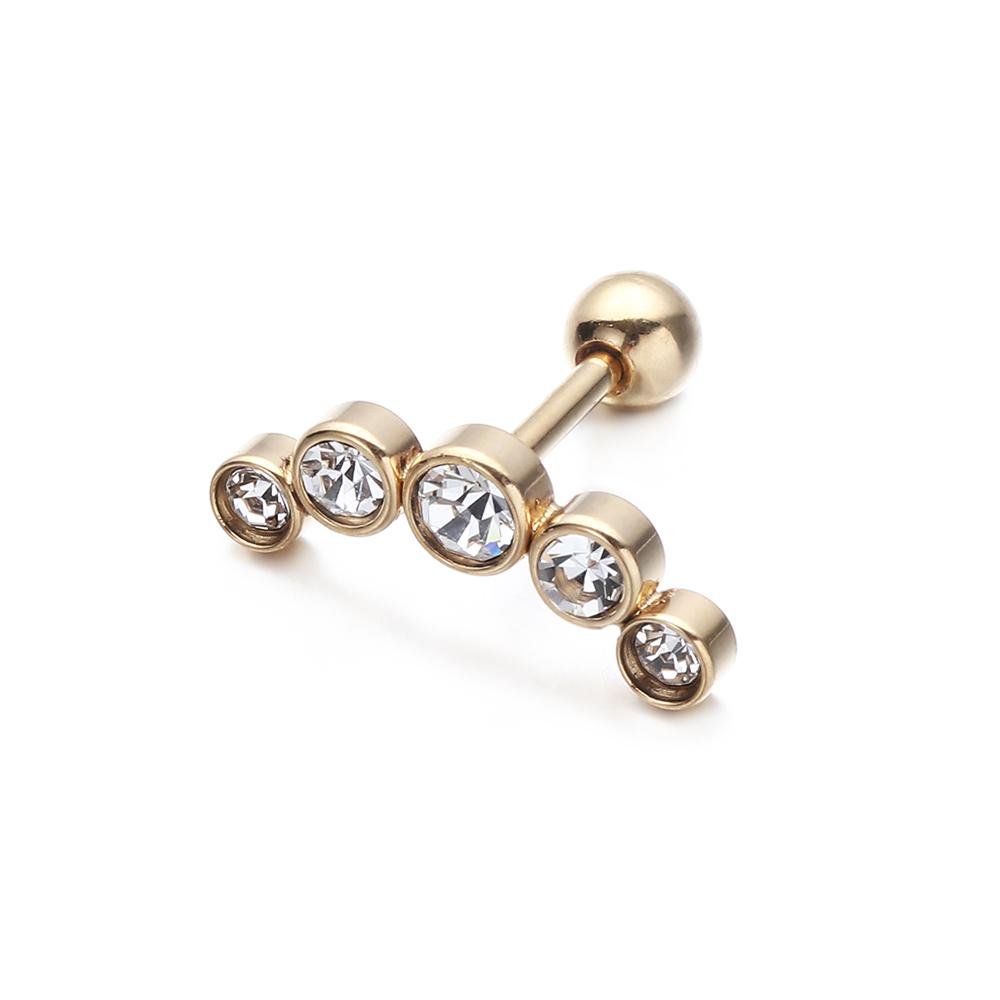 Punk Rock 16G Stainless Steel Bar Cartilage Helix Tragus Body Jewelry Stud Earrings Ear Piercing