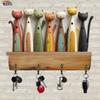 Colorful Cat Pattern Key Hanger Wooden Keychain Holder Useful Wall Key Holder  Porch Decoration