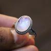 Кольцо с драгоценным камнем из лунного камня, Кольцо из цельного серебра 925 пробы, Дизайнерское кольцо, Кольцо с камнем рождения, Женское кольцо, Серебряные украшения, Обручальное кольцо
