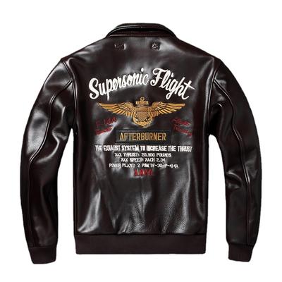 Летные куртки Air Force A2, вощеная вощеная коровья кожа, куртка из натуральной кожи с вышивкой, мужская куртка-бомбер-авиатор, мужское пальто из коровьей кожи, осень