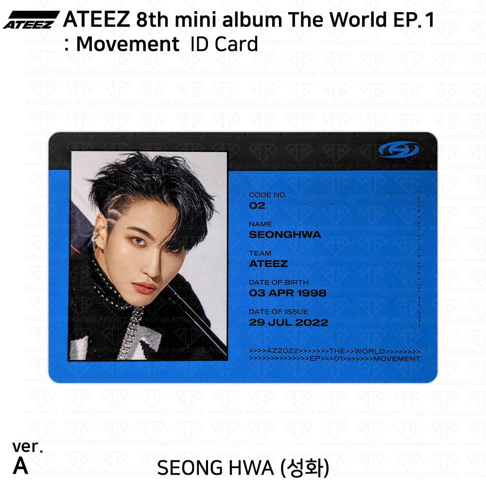 ATEEZ 8-й мини-альбом The World EP.1 : Официальное удостоверение личности движения Фотокарта КПОП