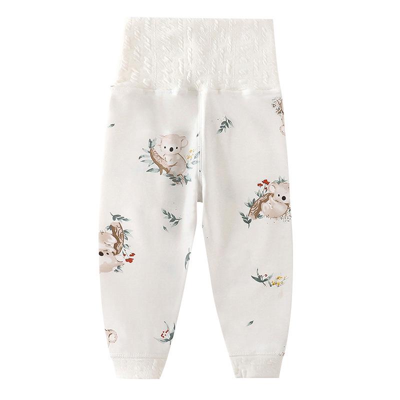 Spring and Fall High Waist Pure Cotton Infant and Toddler Sleep Pants - Boys & Girls Belly Protection Bottoms