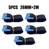5Pcs 2M Tension Rope Tie Down Strap Strong Ratchet Belt Car Luggage Bag Cargo Lashing Strap Zinc Alloy Zinc Nylon 5 Color
