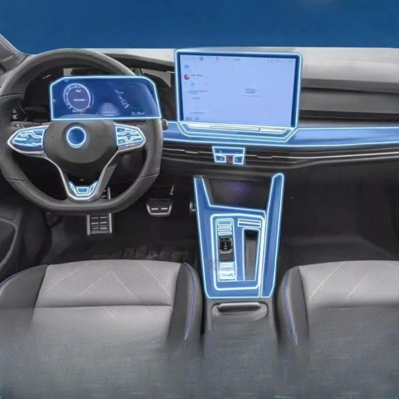 For Volkswagen VW Golf 2025 Car Interior Center Console Transparent TPU Protective Film Anti-scratch Sticker