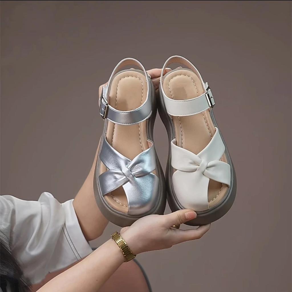 Summer Platform Roman French Beautiful Bag Head Sandals Women Wear Fashion with Skirts 2025 New Beach Shoes