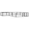 VidaXL Dog Playpen 12 Panels Black 100x50cm Powder-Coated Steel 3115977
