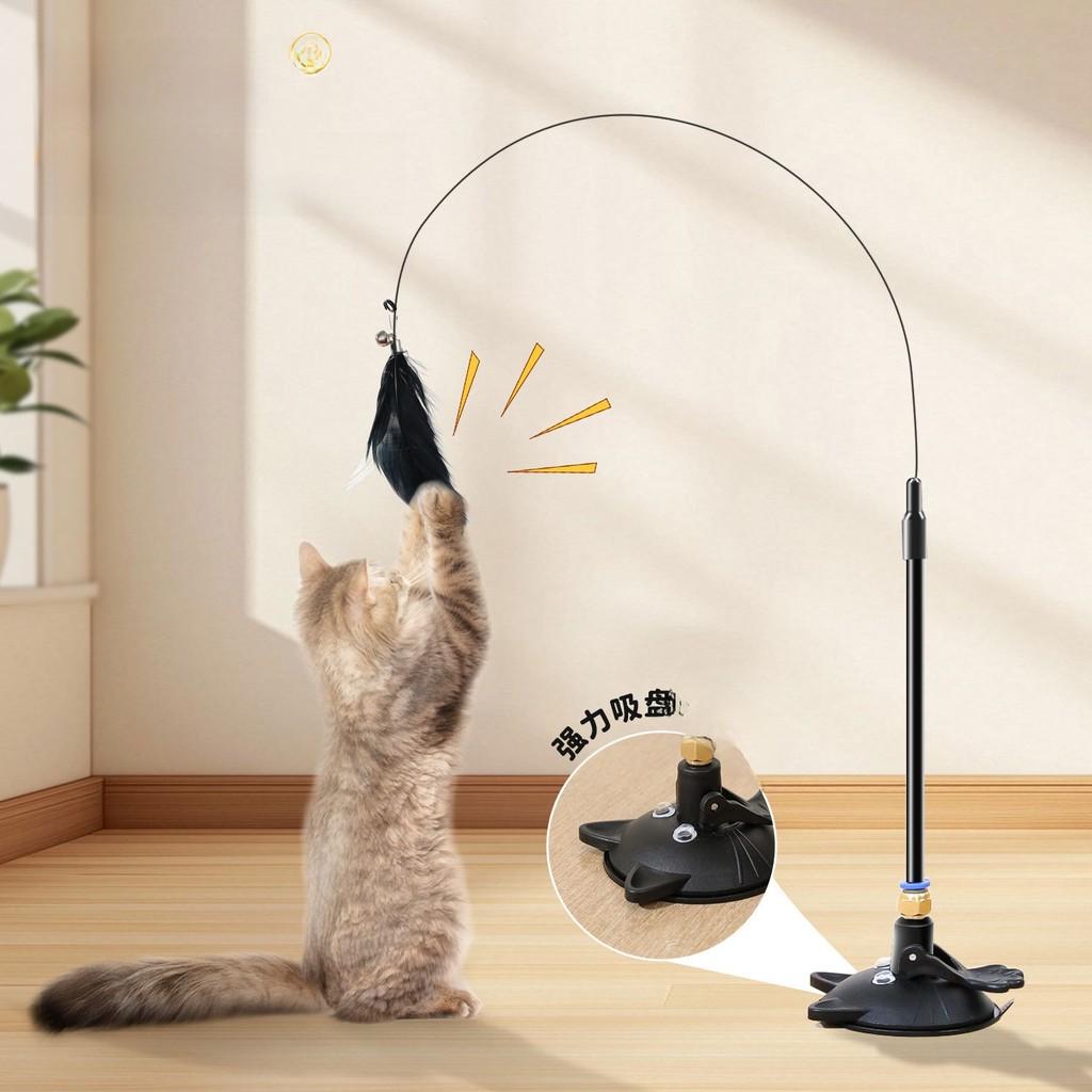 Игрушка для домашней кошки, перьевая палочка на стальной проволоке, для интерактивной игры и тренировок