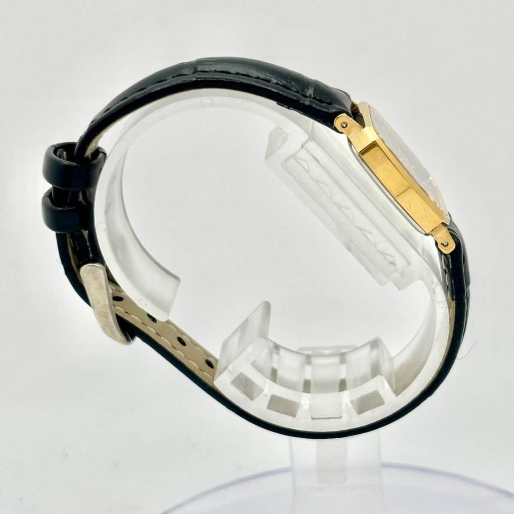 Used [Rare/New Battery] SEIKO Exceline Ladies Watch Gold Red Decagonal 1221-5010 361011 New Belt