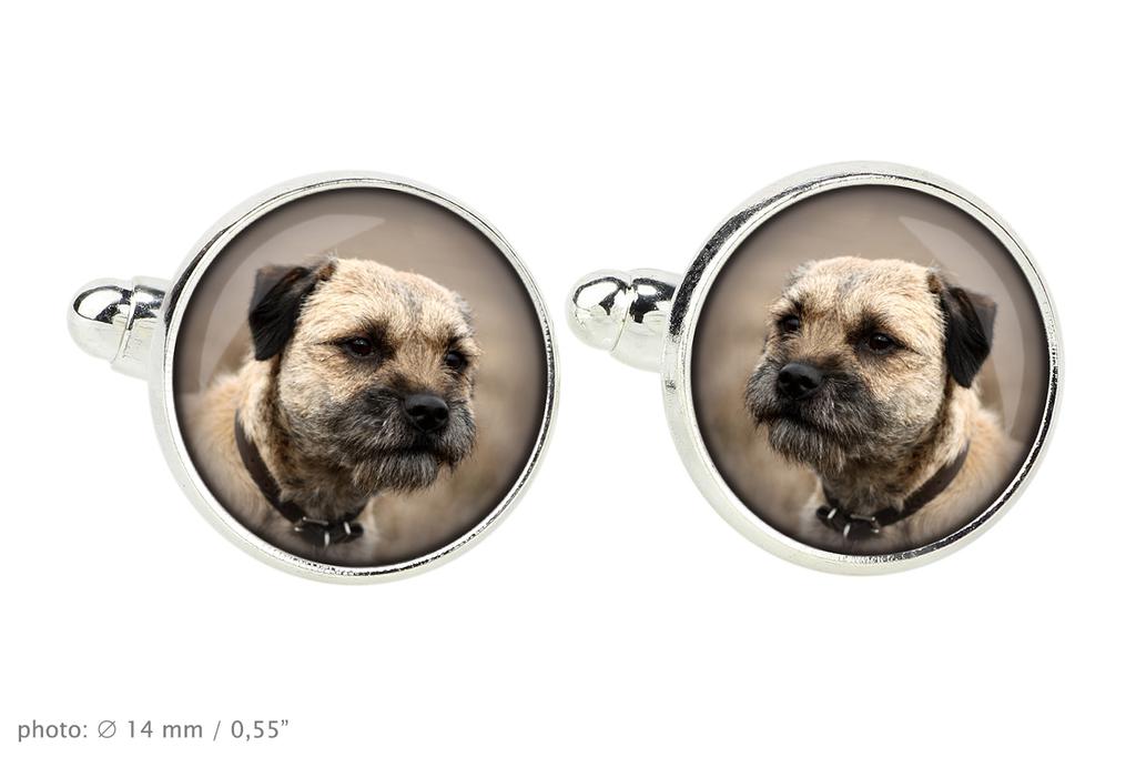 Border Terrier - cufflinks and tie with your photo, a suit decoration, men's jewelry from the Art-Dog brand.
