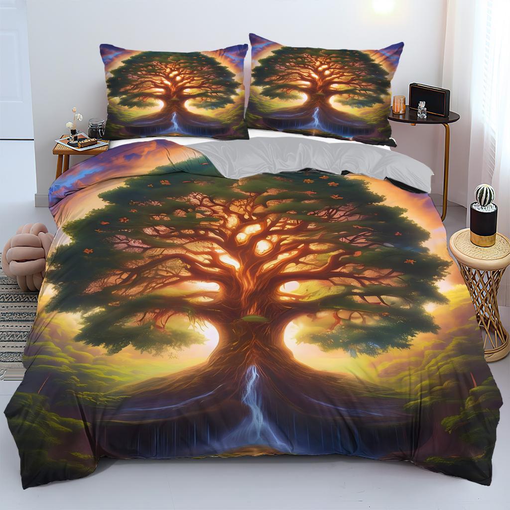 Tree Of Life 3D Printed Quilt Cover Set Modern Art Style Polyester Bedding Set Luxury Home Textiles Soft Duvet Cover Pillowcases