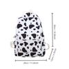 Portable Cow Pattern Student Backpack Nylon Large Capacity Teenage Bookbag Wear Resistant Travel Backpack Students