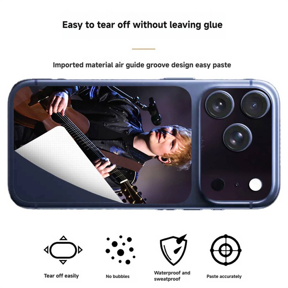 Певец Эд Ширан Для iPhone 17 pro max Новая Печать Задняя Крышка Наклейка Обёртка Плёнка Задняя Защитная Наклейка Плёнка Креативная