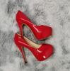 Women High Heels Pumps 14cm Round Toe Stilettos Talon Femme Sexy Ladies Red Wedding Shoes Black Platform Heels Big Size