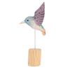 Wooden Hummingbird Figurine Hummingbird Ornament with Bell Handcrafted Wood Carving Hummingbird Ornament Home Desktop Decoration
