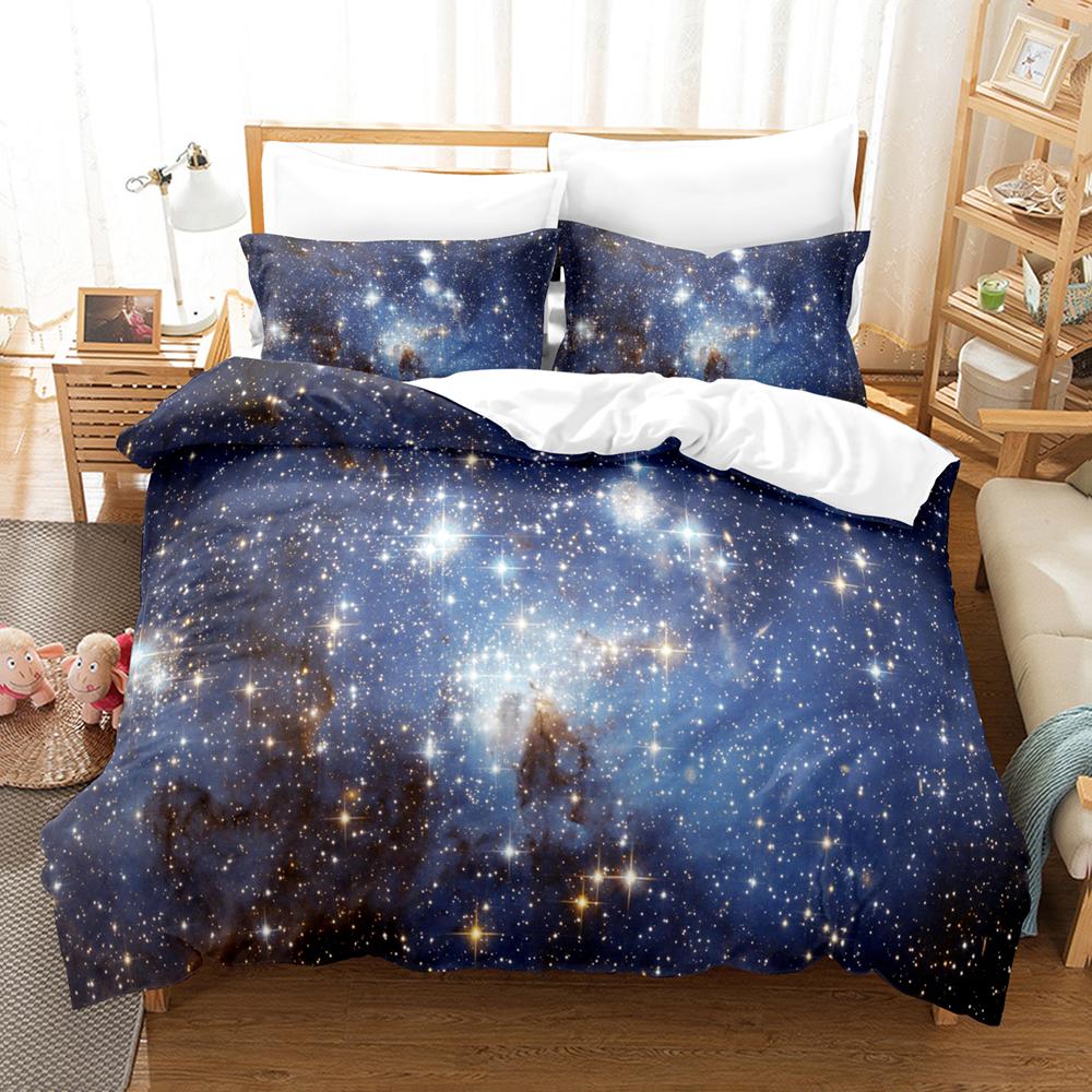 Bedding Set Rainbow Sky Duvet Cover Boys, Kid's Quilt Cover Girls Room Gorgeous Starry Sky Bedding King/Queen Duvet Cover Set