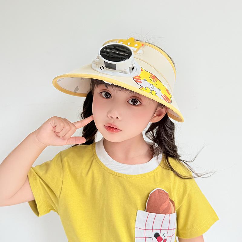 Солнечная шляпа-вентилятор Детская шляпа от солнца Мальчики и девочки Летняя УФ Шляпа-цилиндр с небом Детская шляпа от солнца