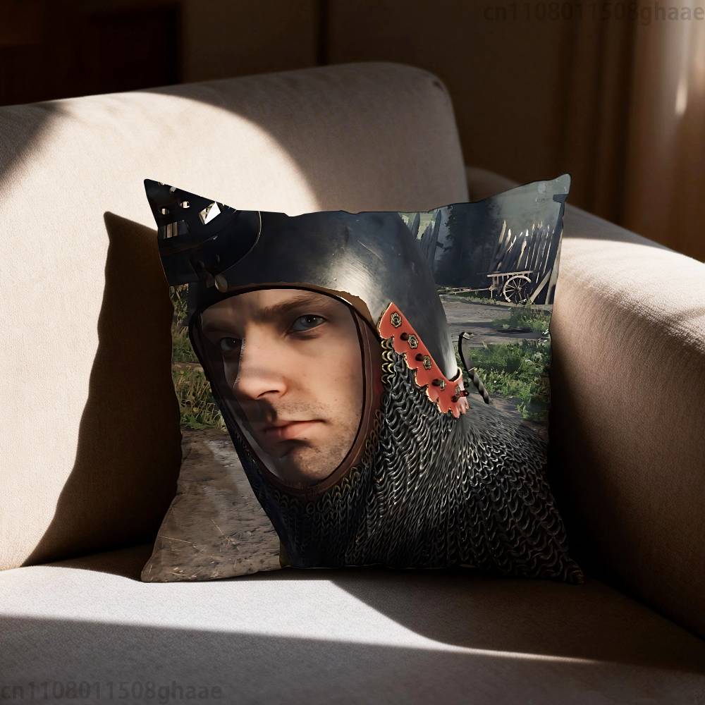 KKingdom Come Deliverance Pillow Case Square DoubleSided Printing Short Plush Sofa Cushion Cover Bedroom Bedside Pillow