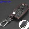 Jingyuqin Remote Leather Flip Key Cover Case Fob For FIAT Panda Stilo Punto Doblo Grande Bravo 500 Ducato Minibus 3 Buttons