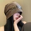 Женская вязаная шапка Зимняя мягкая теплая шапка-бини с кисточкой Женская эластичная шапка-бини