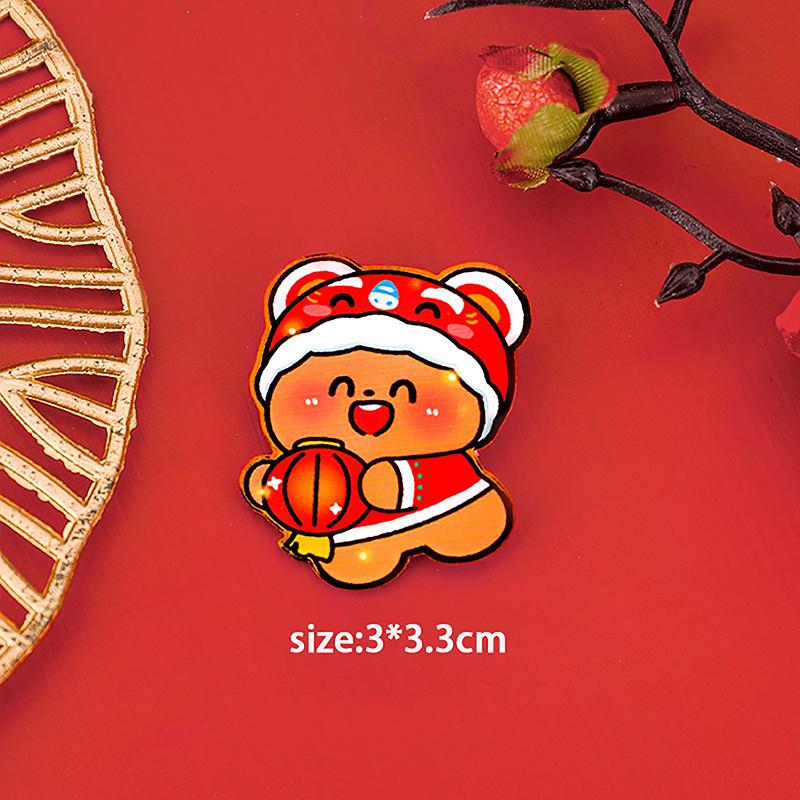 Креативная брошь в виде дракона в китайском стиле, мультяшный милый дракон, акриловая брошь-благословение, значок на лацкан, ювелирное украшение в подарок на Новый год