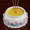 1PCS Ceramic Lotus Incense Burner Buddha Hall Table Household and Indoor Buddha Utensils