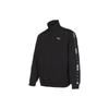 Puma Solid Color Letter Print Logo Zip Stand Collar Jacket Unisex Jacket Black 536771-01