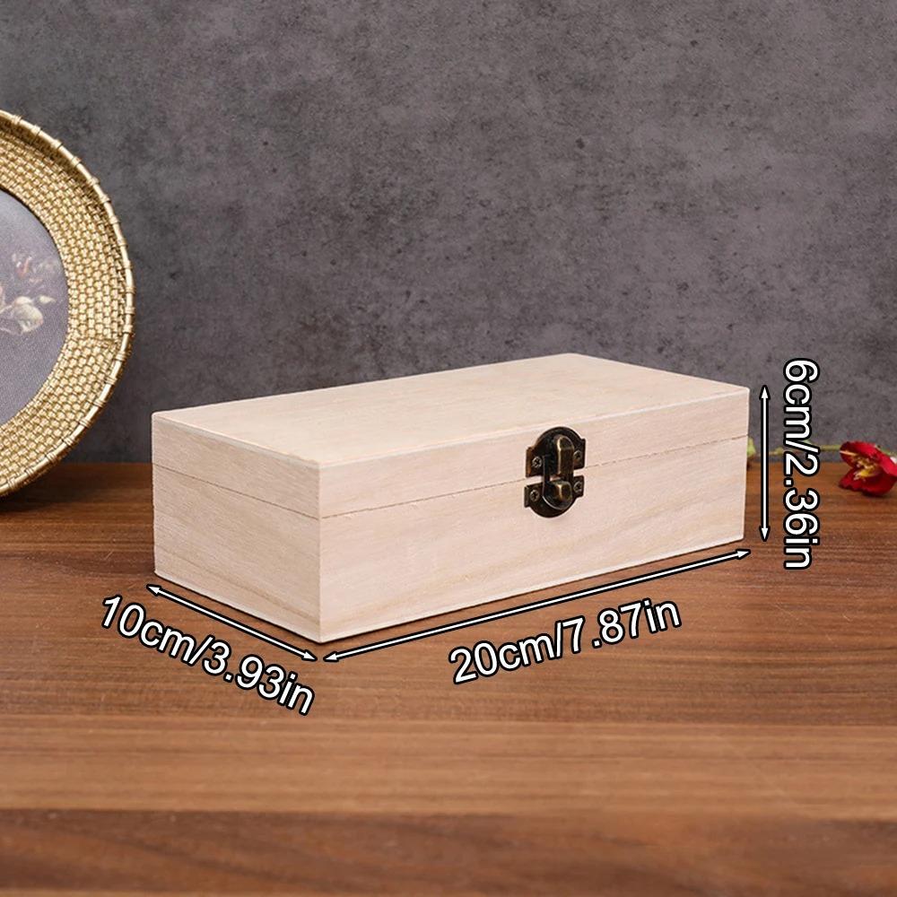 1pc Wooden Gift Box Rectangular Wooden Box - Colored Storage Box Wooden Gift Packaging Box Organizer Box Storage Box Storage Box