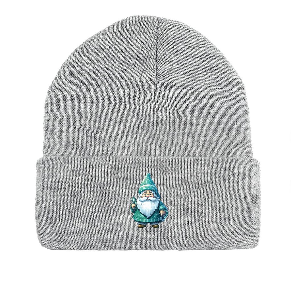 Green Dwarf Print Knit Cap Beanie, Skullies Beanies Cuff Winter Leisure Gorro Knitted Cap Beanie