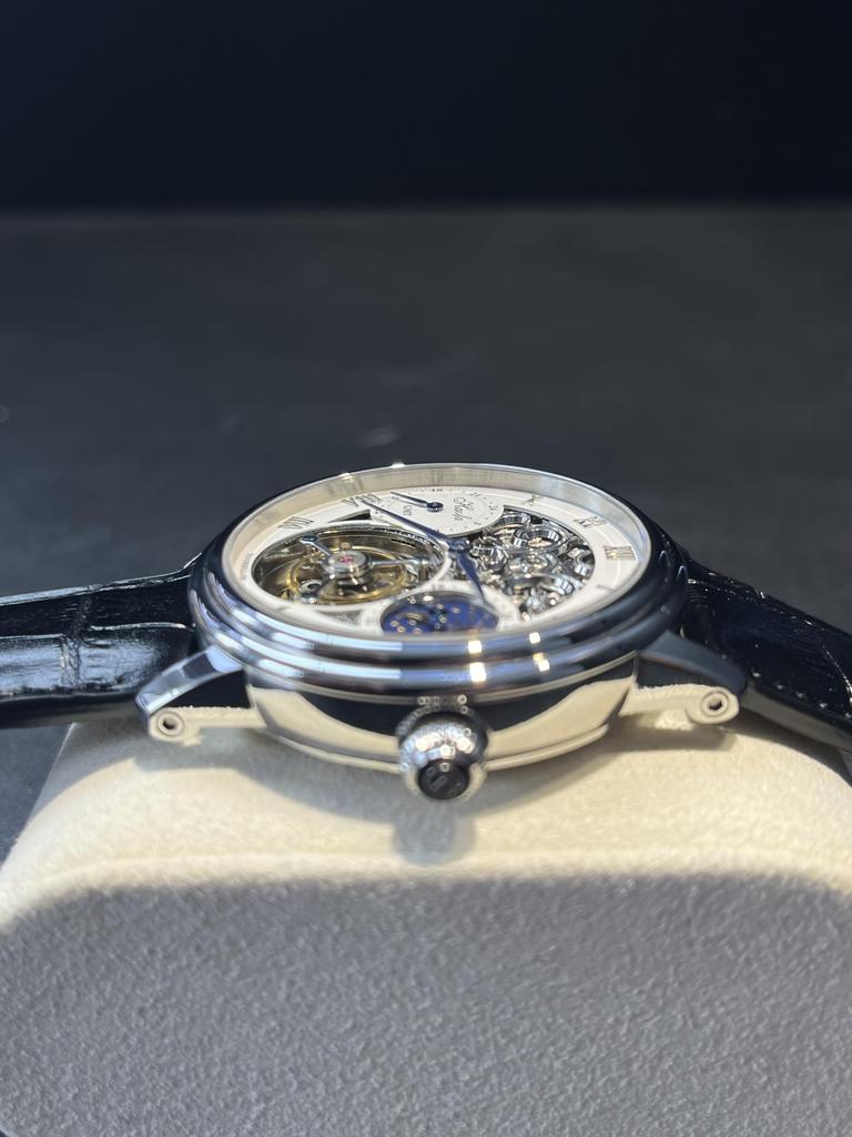 Часы HAOFA Tourbillon, механические, с фазами Луны, GMT, ремешок из натуральной кожи, циферблат с гравировкой, стильные, водонепроницаемые, наручные, мужские