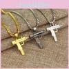 Uzi Submachine Gun Geometric Alloy Pendant Chain Necklace For Men And Women Fashion Accessory