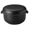 Banko Ware Ceramic Ohitsu (Container), 1-cup, Black Matte, Round, Approx. 15cm Diameter X 10cm Height, Microwave Safe, Made In Japan, Product Number 1