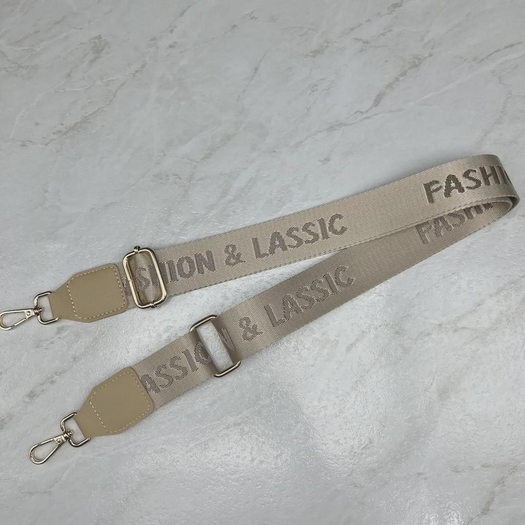 Регулируемый модный ремень для женской сумки через плечо с буквенным принтом - широкий тканый аксессуар.