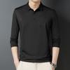 Весенне-осенняя новая мужская футболка среднего возраста для бизнеса и отдыха, рубашка-поло с лацканами и длинным рукавом, свитер для папы