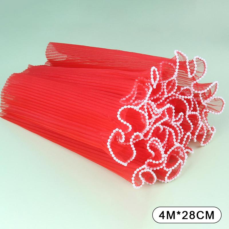 Волнистая пряжа Цветочное упаковочное покрытие Плиссированная пряжа Упаковка для букетов флориста Кружевная сетка DIY Цветы Подарочная обертка Материалы 28смx4.5М