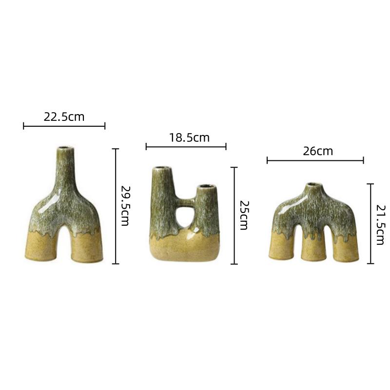 Керамическая ваза Абстрактная Глазурь, меняющая цвет в печи Керамическое ремесло Аксессуары для цветочных композиций Ваза для цветов Домашний декор