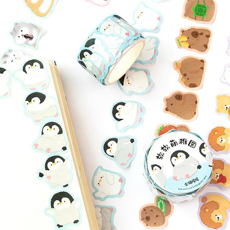 100 листов мультфильм граффити маленькие животные декоративная лента креативный ручной счет коллаж материал наклейки рулон школьные канцелярские принадлежности