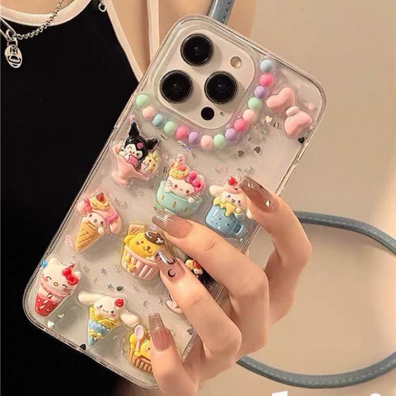 Чехол для iPhone 15 Pro Max/14 Pro/13 Pro Max с мультяшным мороженым Sanrio