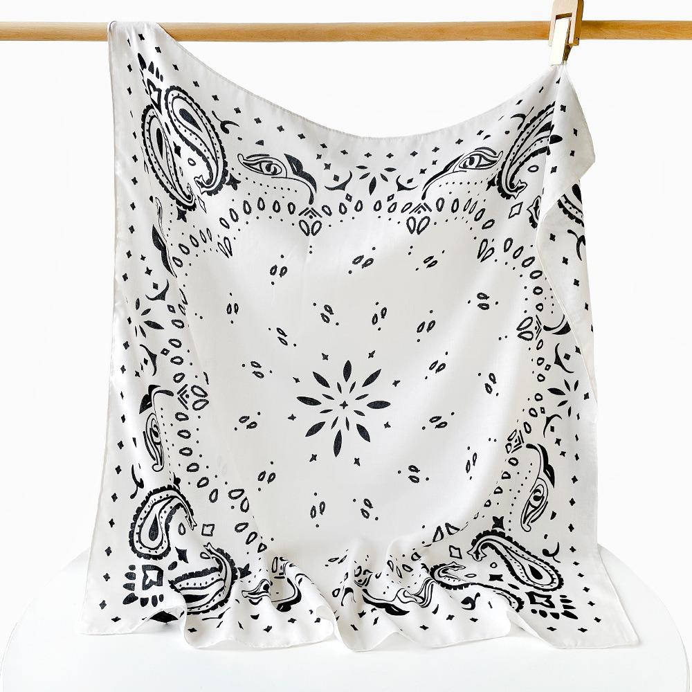 90cm Women Head Scarf Printed Silk Scarves Fashion Female Shawl Wrap  Summer Accessories