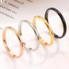 18K Rose Gold Plated Titanium Steel Smooth Spherical Couple Ring for Women