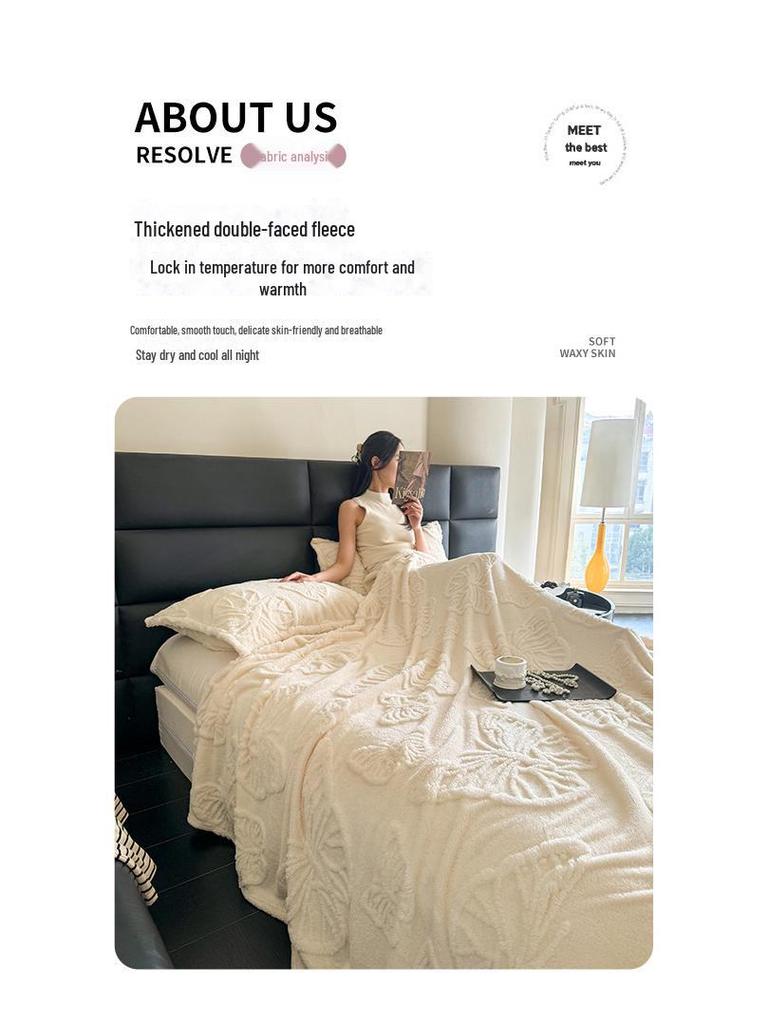 Одеяло с бабочками из однотонного жаккарда из тафты - удобное и мягкое