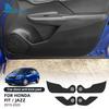 Накладка на дверь от пинков для Honda Fit JAZZ 2015 2016 2017 2018 Левый/Правый руль Автомобильный кожаный карбоновый коврик Декоративные аксессуары для интерьера