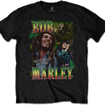Мужская футболка слим-фит Bob Marley Roots, Rock, Reggae Homage XX-Large Черный