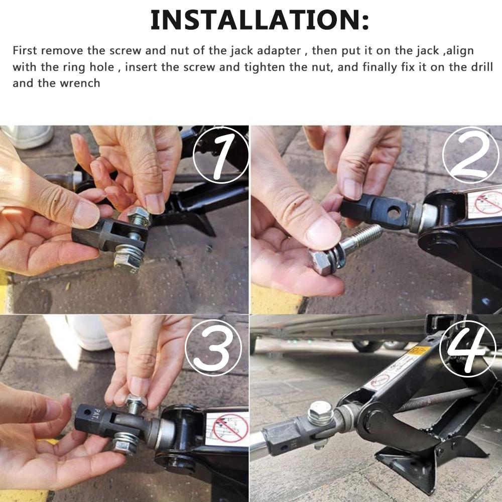 Автомобильные домкраты Подъемное оборудование Использовать с приводом 1/2 дюйма или ударным шатуном Автоаксессуары Гаечные ключи Инструменты Адаптер ножничного домкрата