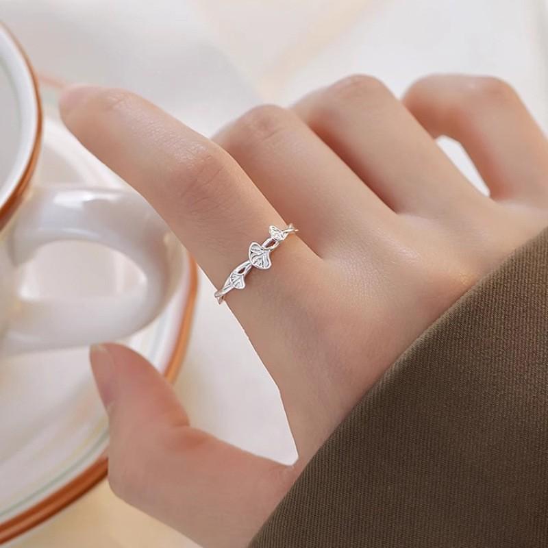 VENTFILLE Silver Color Geometry Punk Ring for Women Girl Birthday Gift Korean Irregular Open Black Agate Jewelry Dropshipping